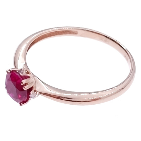 Кольцо из золота 585 пробы с бриллиантами и рубином с.