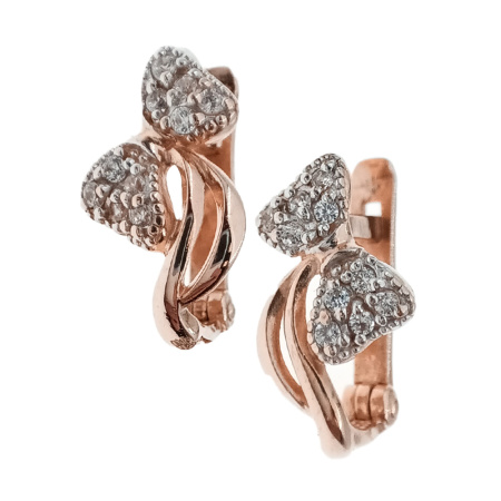 Серьги из золота 585 пробы с фианитом