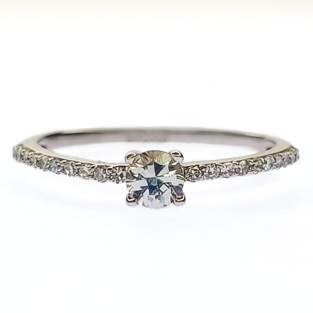 Кольцо из золота 585 пробы с бриллиантами, кварцем