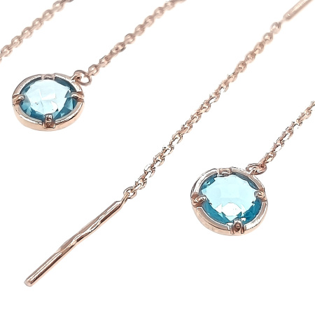 Серьги из золота 585 пробы с топазом