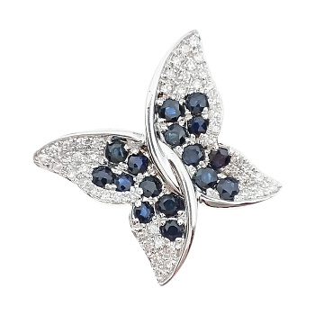 Кулон из золота 585 пробы с бриллиантами и сапфиром