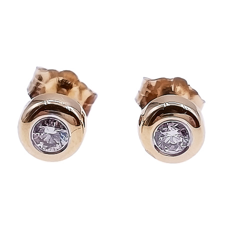 Пусеты из золота 585 пробы с бриллиантами