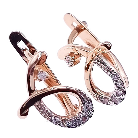 Серьги из золота 585 пробы с фианитом