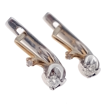 Серьги из золота 585 пробы с бриллиантами