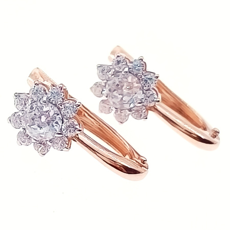 Серьги из золота 585 пробы с фианитом