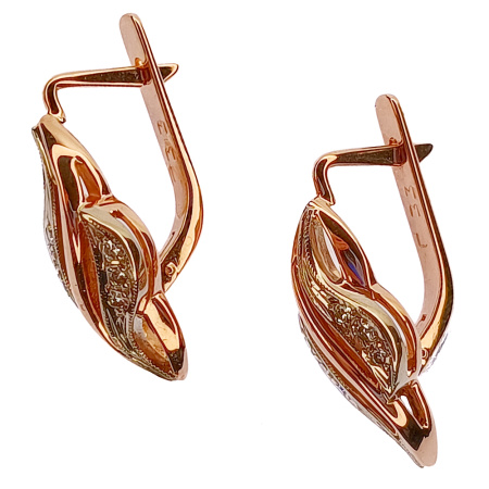 Серьги из золота 585 пробы с бриллиантами