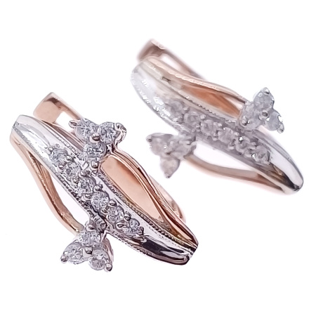 Серьги из золота 585 пробы с бриллиантами