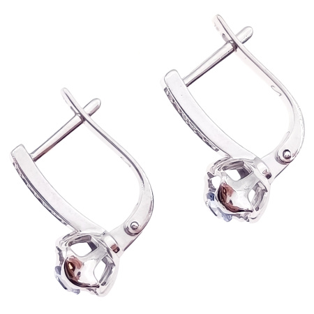 Серьги из золота 585 пробы с танзанитом и бриллиантами