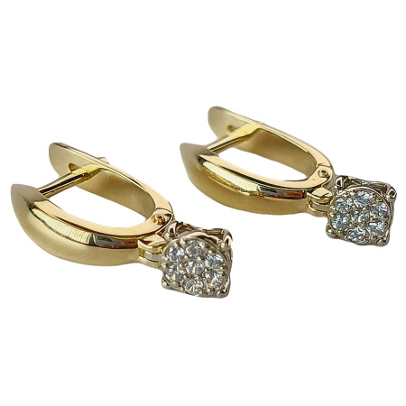 Серьги из золота 585 пробы с фианитом