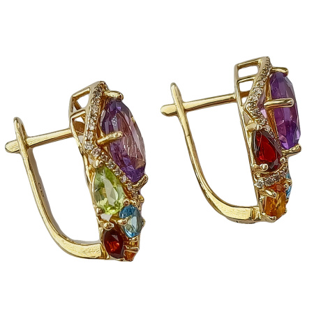 Серьги из золота 585 пробы с бриллиантами