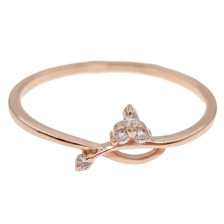 Кольцо из золота 585 пробы с фианитом