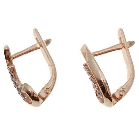 Серьги из золота 585 пробы с фианитом