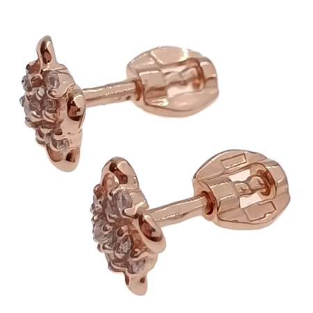 Пусеты из золота 585 пробы с фианитом