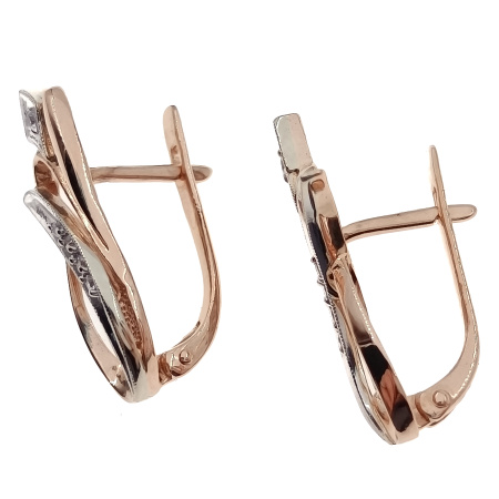 Серьги из золота 585 пробы с фианитом