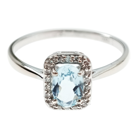 Кольцо из золота 585 пробы с бриллиантами и топазом