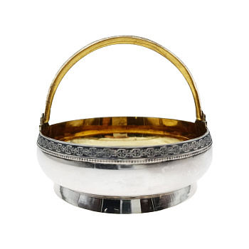 Сахарница из серебра 875 пробы