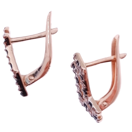 Серьги из золота 585 пробы с фианитом