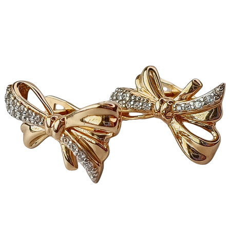 Серьги из золота 585 пробы с фианитом