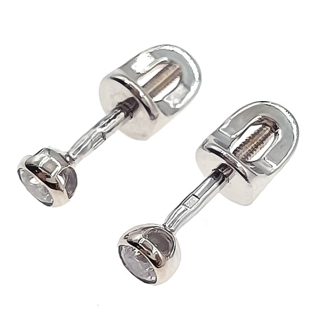 Пусеты из золота 585 пробы с фианитом