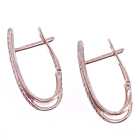 Серьги из золота 585 пробы с фианитом