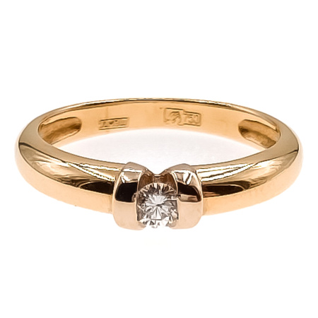 Кольцо из золота 750 пробы с бриллиантом