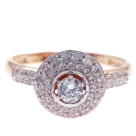 Кольцо из золота 585 пробы с фианитом