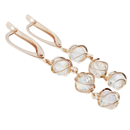 Серьги из золота 585 пробы с фианитом