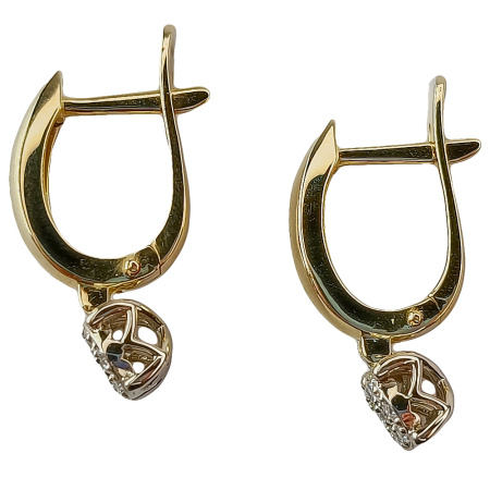 Серьги из золота 585 пробы с фианитом