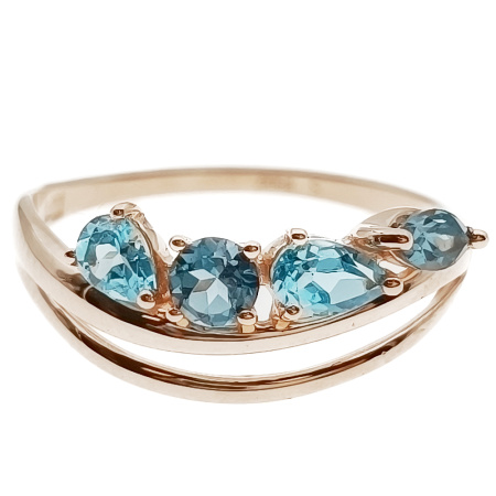 Кольцо из золота 585 пробы с топазом