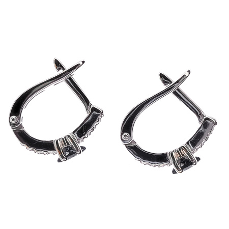 Серьги из золота 585 пробы с бриллиантами и сапфиром