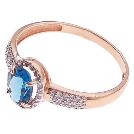 Кольцо из золота 585 пробы с топазом и фианитом