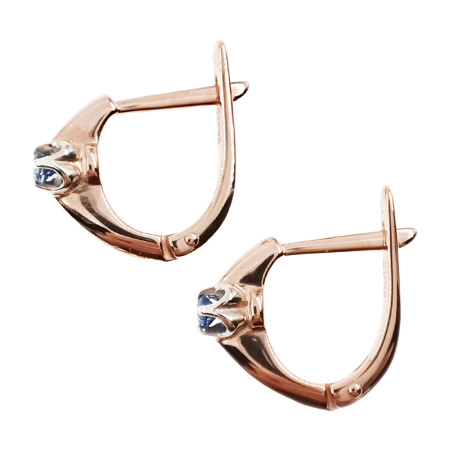 Серьги из золота 585 пробы с сапфиром