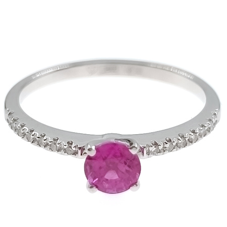 Кольцо из золота 585 пробы с бриллиантами и рубином с.