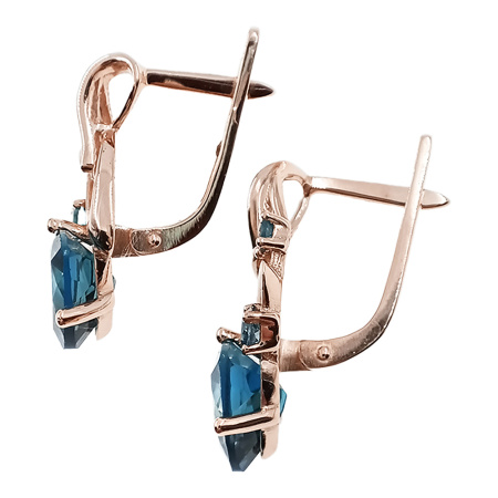 Серьги из золота 585 пробы с топазом