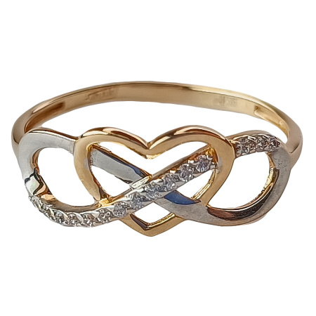 Кольцо из золота 585 пробы с фианитом