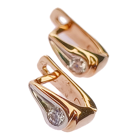 Серьги из золота 585 пробы с фианитом