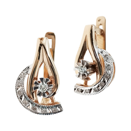 Серьги из золота 585 пробы с бриллиантами