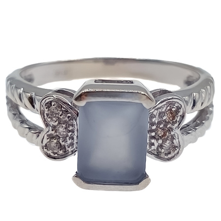 Кольцо из золота 585 пробы с бриллиантами и кварцем