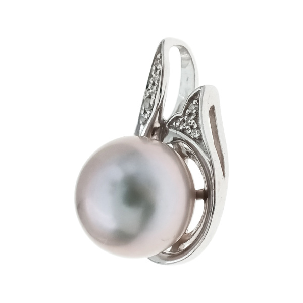 Кулон из золота 585 пробы с бриллиантами и жемчугом