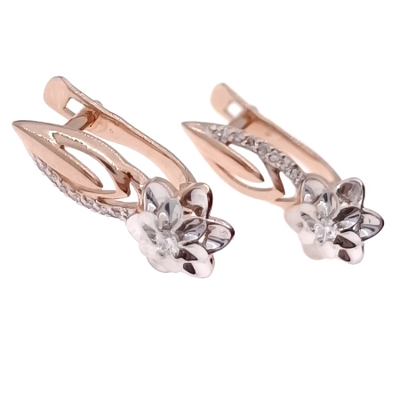 Серьги из золота 585 пробы с бриллиантами