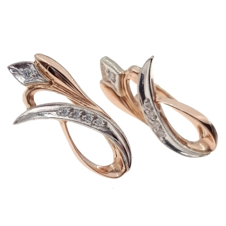 Серьги из золота 585 пробы с фианитом