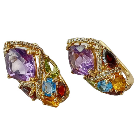 Серьги из золота 585 пробы с бриллиантами