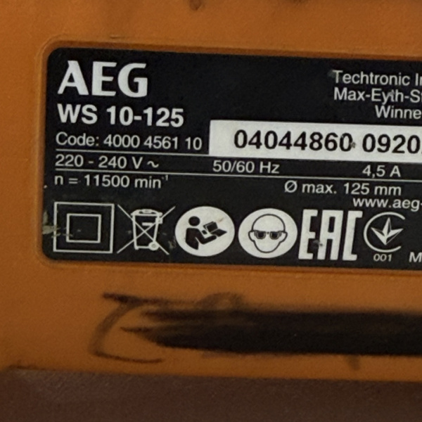 Ушм AEG WS 10-125 