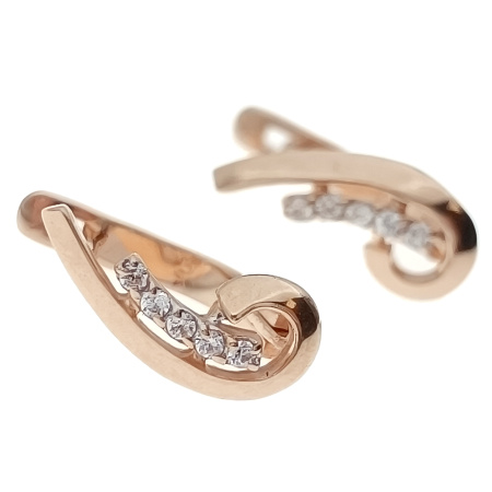Серьги из золота 585 пробы с фианитом