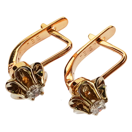 Серьги из золота 585 пробы с бриллиантами