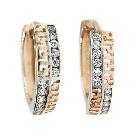 Серьги из золота 585 пробы с фианитом