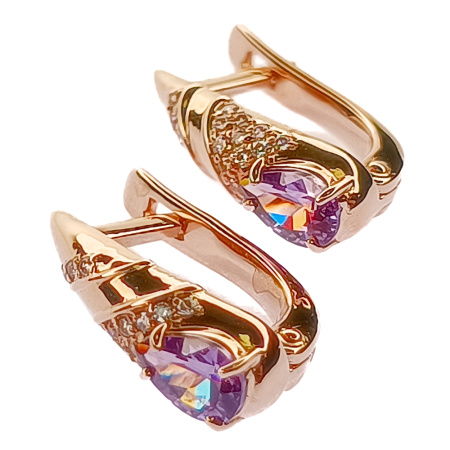 Серьги из золота 585 пробы с фианитом