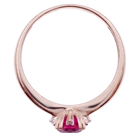 Кольцо из золота 585 пробы с бриллиантами и рубином с.