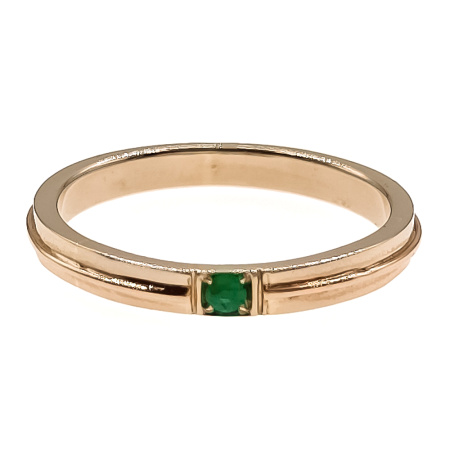 Кольцо из золота 585 пробы с бриллиантом и изумрудом