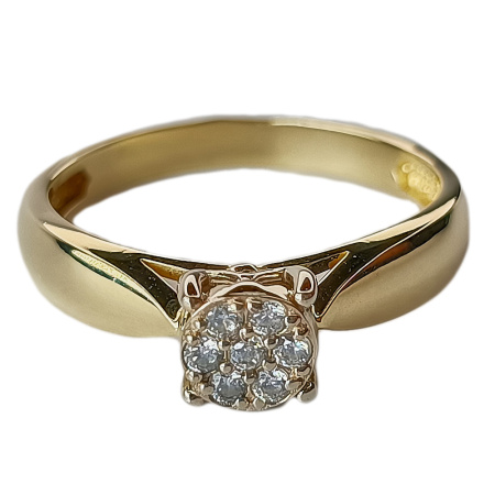 Кольцо из золота 585 пробы с фианитом
